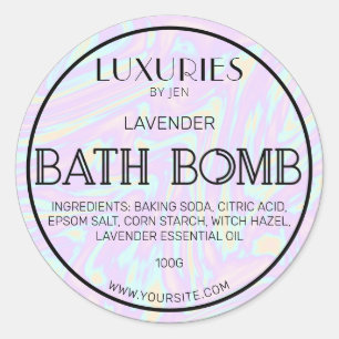 Chic Bold Modern Holographic Bath Bomb Spa Label