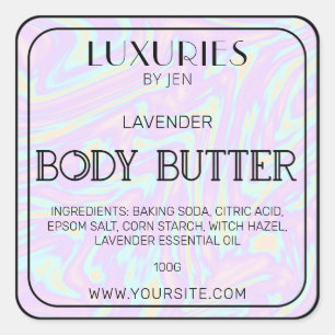 Chic Bold Modern Holographic Body Butter Spa Label