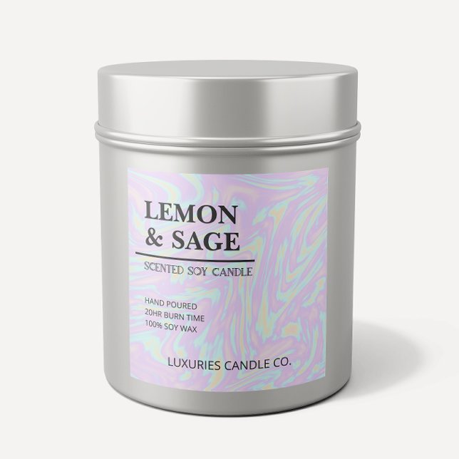 Chic Bold Modern Holographic Soy Candle Label (Creator Uploaded)