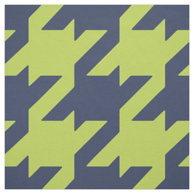 Chic bold nany and green houndstooth pattern fabric (Swatch)