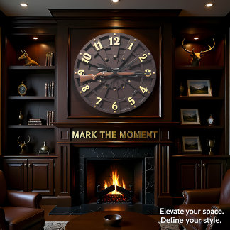 Chic Bolt Action Radial Wood Large Clock
