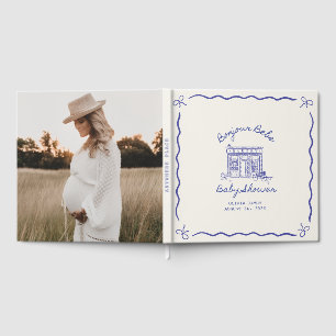 Chic Bonjour bebe baby shower Guest Book