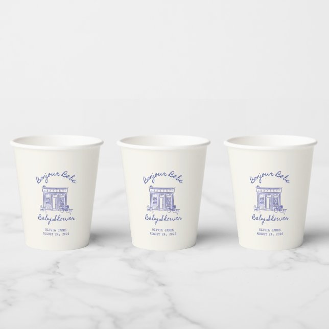 Chic Bonjour bebe baby shower Paper Cups (Multi)