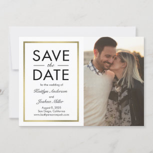 Chic Border Editable Colour Save The Date Card