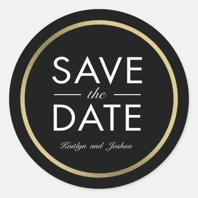 Chic Border Wedding Save The Date Sticker (Front)