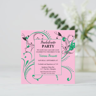 Chic Botanical Bachelorette Party Invitation