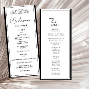 Chic Botanical crest  Wedding Program Card