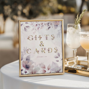 Chic Botanical Gifts and Cards Baby Shower Table Poster
