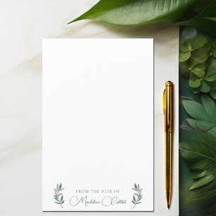 Chic Botanical Leaf Monogram Stationary Paper