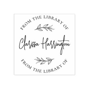 Chic Botanical Leaves Custom From The Library Of Rubber Stamp