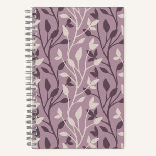 Chic Botanical Mauve Leaf Elegant Notebook