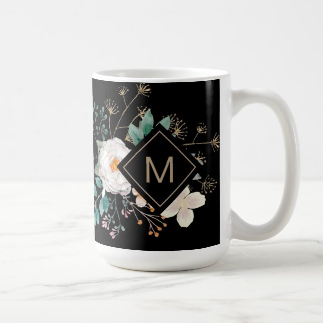 Chic Botanical Monogrammed Coffee Mug (Right)