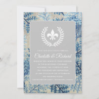 Chic Botanical & Navy Floral French Fleur De Lis
