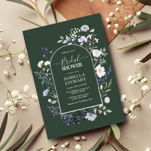 Chic Botanical Watercolor Wildflower Bridal Shower Invitation
