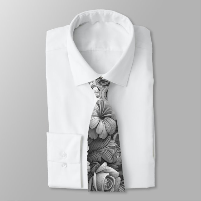 Chic Bouquet of Flowers Tie (Tied)