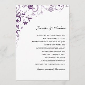 Chic Bouquet (Plum) Wedding Invitations