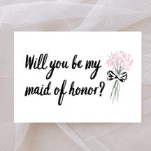 Chic Bouquet Will You Be My Maid of Honour Proposa