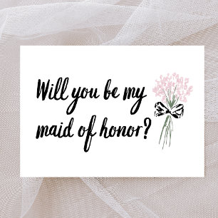 Chic Bouquet Will You Be My Maid of Honour Proposa Card