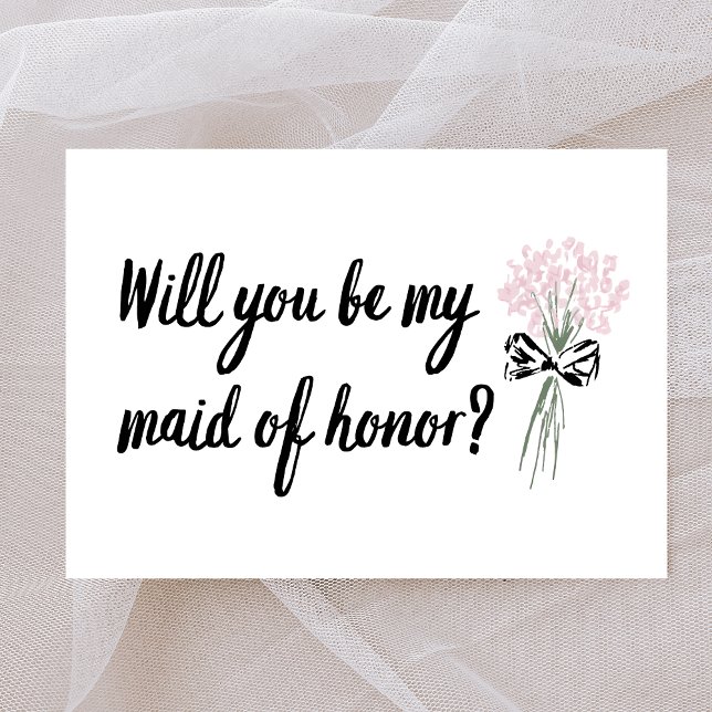 Chic Bouquet Will You Be My Maid of Honour Proposa Card (Lovely and heartfelt card, ideal for popping the big question to your maid of honor. )