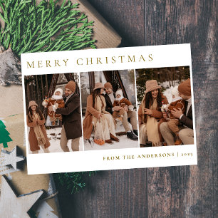 Chic Boutique 3 Photo Christmas Family Holiday Card