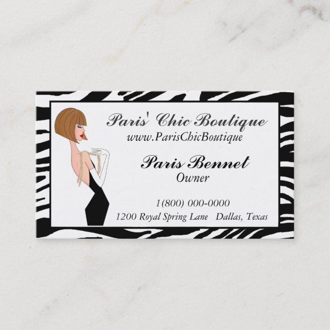 Chic Boutique Business Cards (Front)