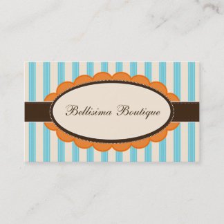 Chic Boutique Designer Business Cards: orange/blue Card