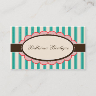 Chic Boutique Designer Business Cards: Teal Card