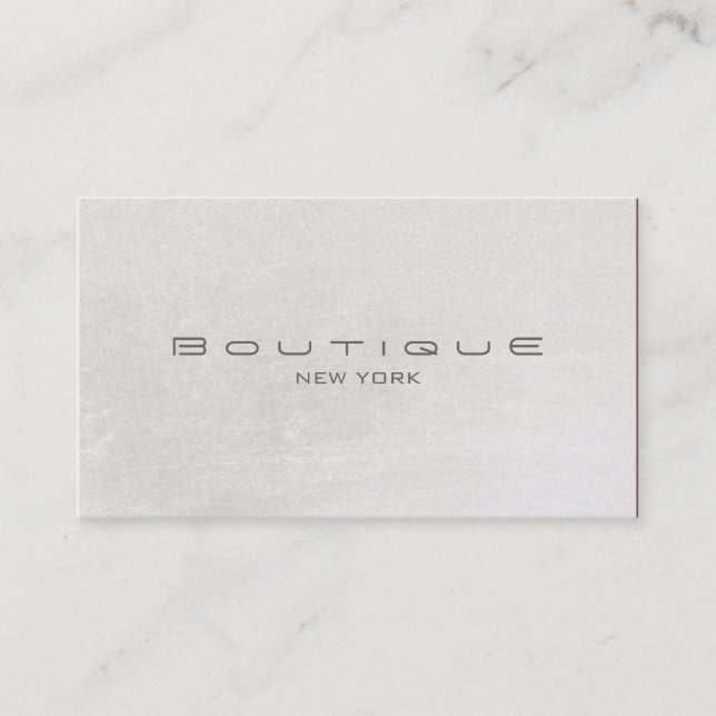 Chic Boutique Faux Off White Pearl Shimmer Business Card (Front)
