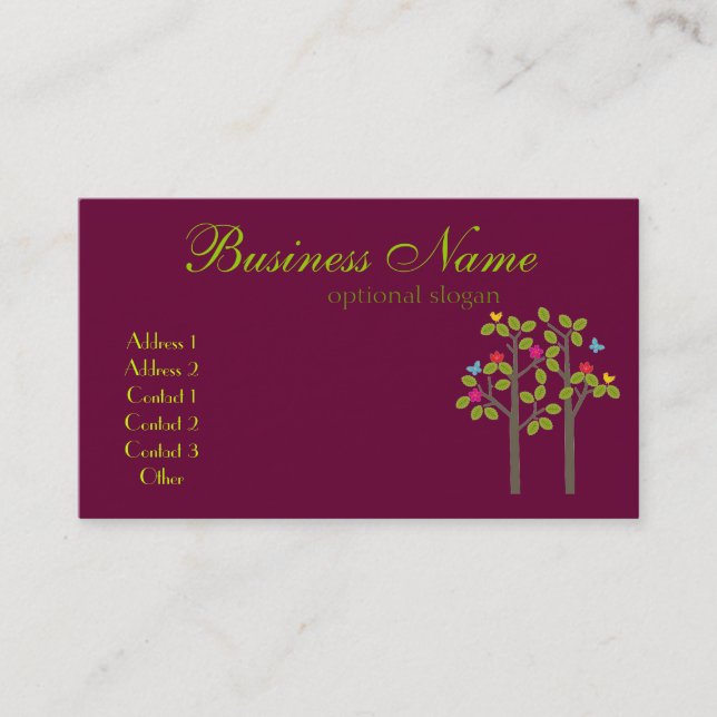 Chic Boutique Plum Business Card (Front)