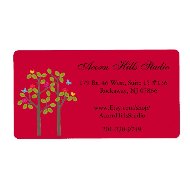 Chic Boutique Red Shipping Label (Front)
