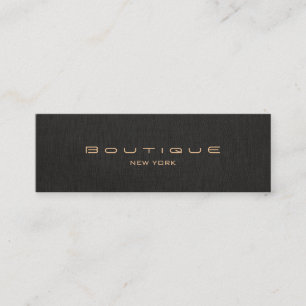 Chic Boutique Stylish Designer Faux Black Linen Mini Business Card
