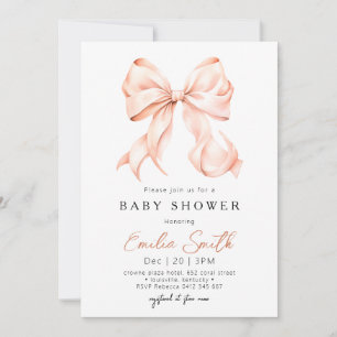 Chic Bow Coquette Baby Shower Invitation