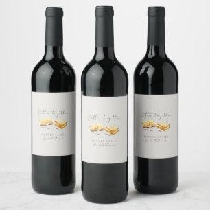 Chic bread and butter bridal shower wine label