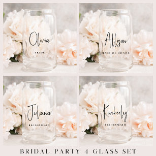Chic Bridal Party Wedding Can Glass
