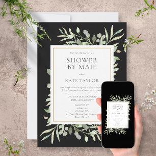 Chic Bridal Shower By Mail Greenery Leaves Invitation