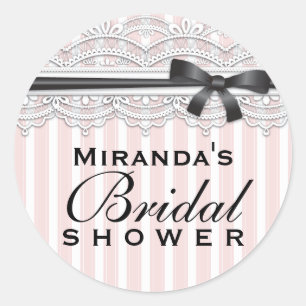 Chic Bridal Shower Lovely Lace Sticker