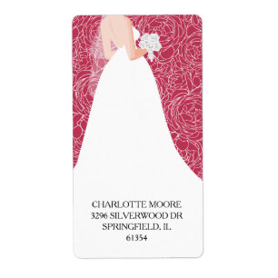 Chic Bridal Shower Magenta Return Address