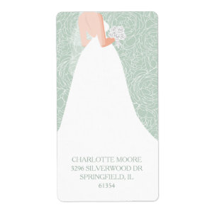 Chic Bridal Shower Pale Green Return Address