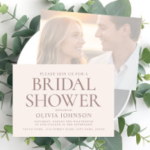 Chic Bridal Shower Photo Typography Pale Pink