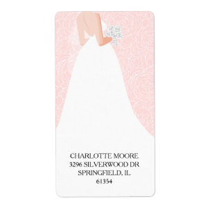 Chic Bridal Shower Pink Return Address