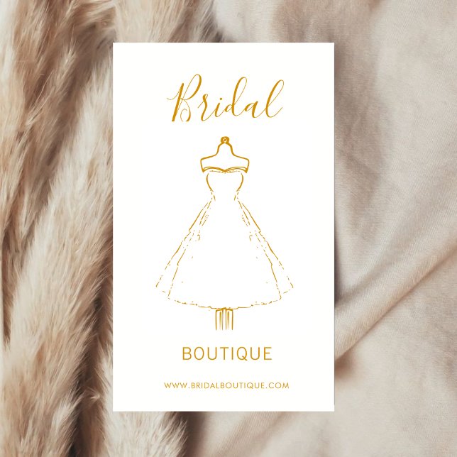 Chic Bridal Stylist Wedding Womens Clothing Gold  Business Card (Creator Uploaded)