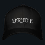 Chic Bride black and white cute weddding Embroidered Hat<br><div class="desc">Chic Bride white text black cute wedding Embroidered Baseball Cap
Available in many colours and options</div>