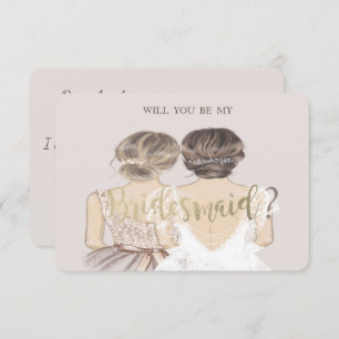 Chic Bride & Bridesmaid, Bridesmaid Card