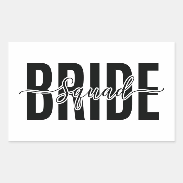 Chic Bride Squad Bachelorette Rectangular Sticker (Front)