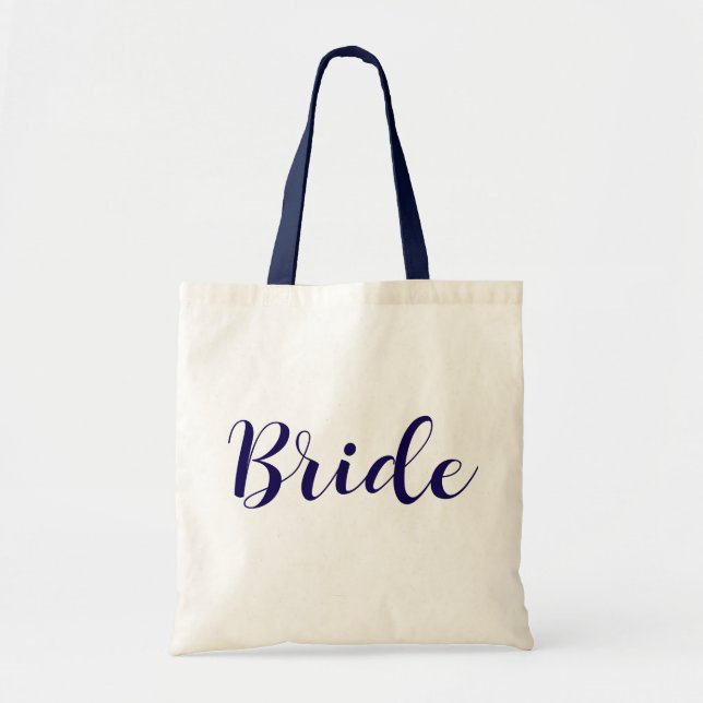 Chic Bride Tote Bag with Cursive Script – Wedding (Front)