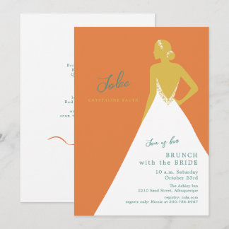 Chic Brides Dress Silhouette Citrus Bridal Brunch Invitation