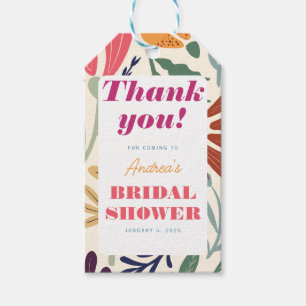 Chic Bright Colourful Mismatch Floral Bridal Showe Gift Tags