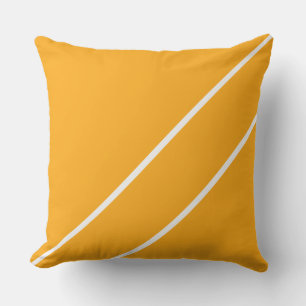 Chic Bright Golden Yellow White Diagonal Stripes Cushion