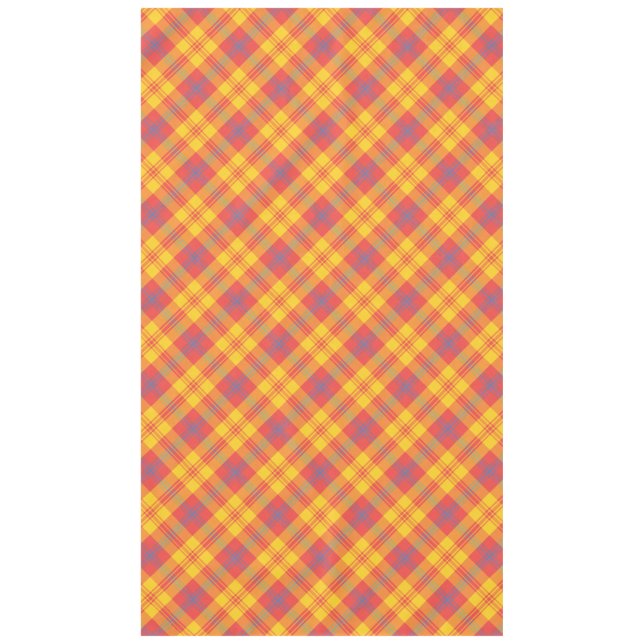 Chic Bright Red, Yellow and Blue Plaid Tablecloth (Front)
