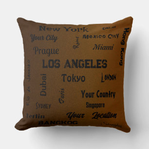 chic brown bronze mega cities of the world  cushion